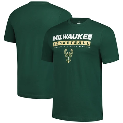 Men's Fanatics Hunter Green Milwaukee Bucks Location Just Net T-Shirt