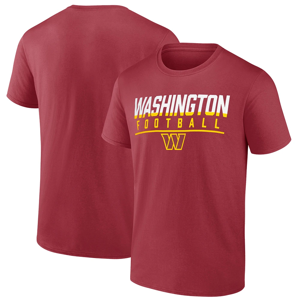 Men's Fanatics Burgundy Washington Commanders Blocked T-Shirt