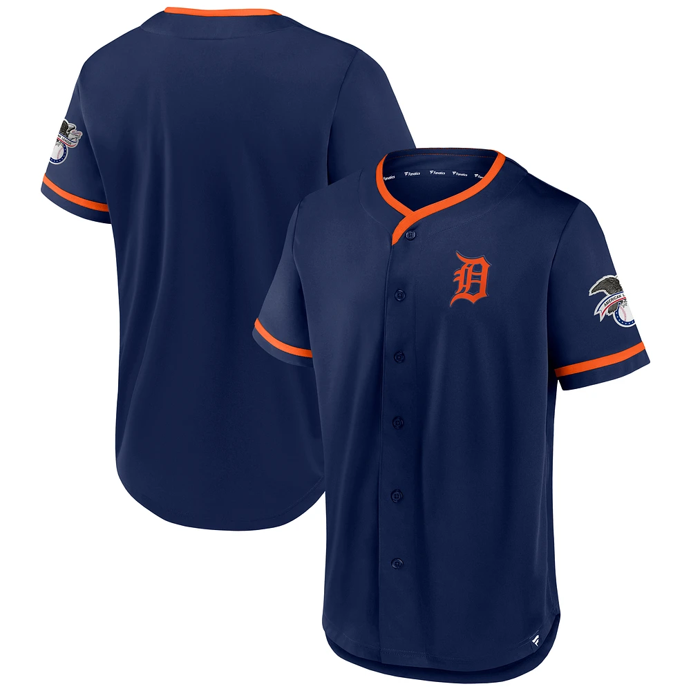 Men's Fanatics Navy Detroit Tigers Iconic Button-Up Top