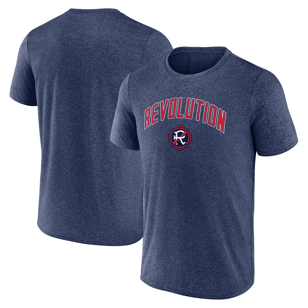 Men's Fanatics Heather Navy New England Revolution Drop Kick T-Shirt