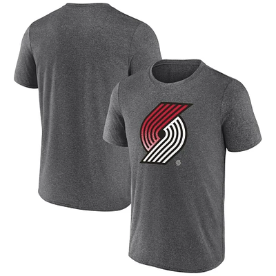 Men's Fanatics Heather Charcoal Portland Trail Blazers Iconic Overtime T-Shirt