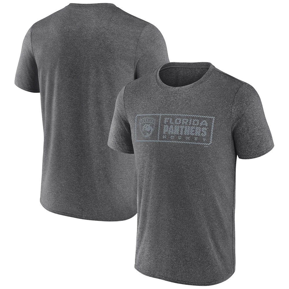Men's Fanatics Heather Charcoal Florida Panthers Black Ice Synthetic T-Shirt