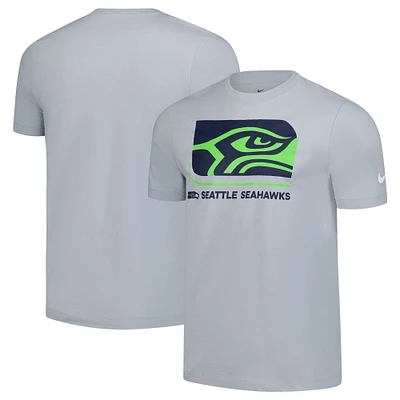 Men's Nike Gray Seattle Seahawks Lockup Essential T-Shirt
