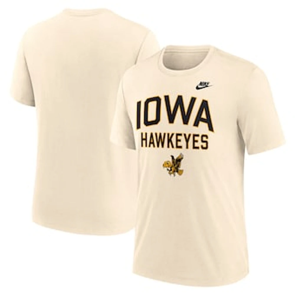 Men's Nike Natural Iowa Hawkeyes Legacy Campus Bold Tri-Blend T-Shirt