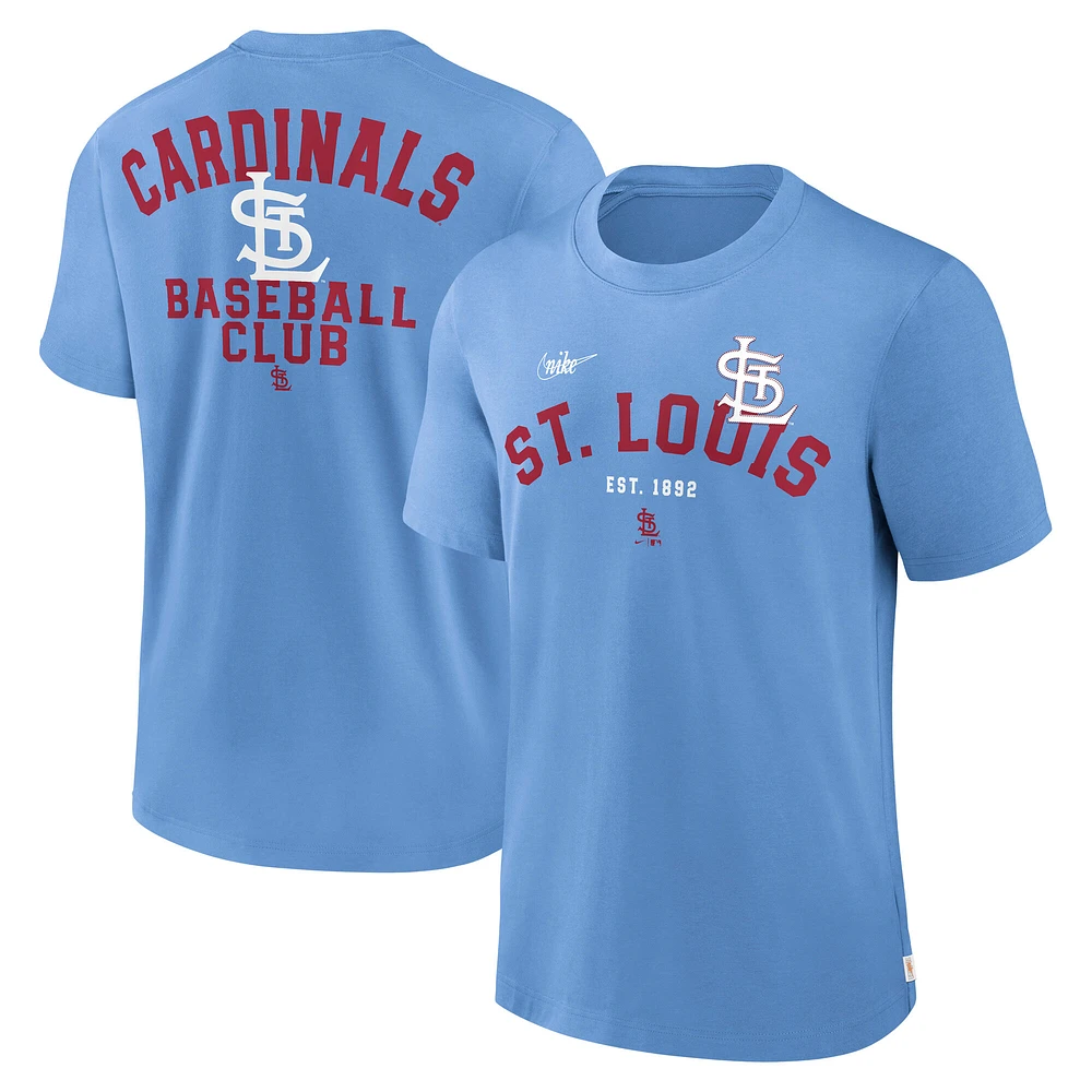 Men's Nike Light Blue St. Louis Cardinals Cooperstown Collection Rewind Slogan T-Shirt