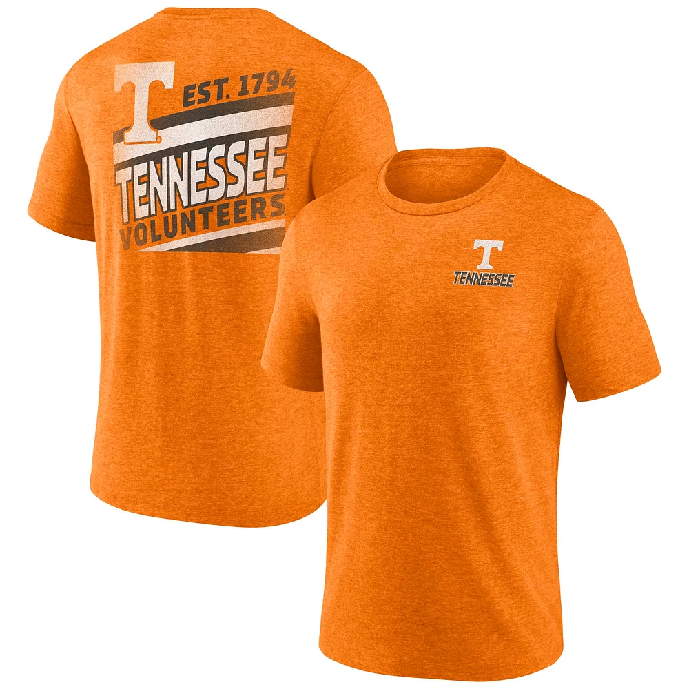 Men's Fanatics Heather Tennessee Orange Volunteers Ideal Faded Tri-Blend T-Shirt