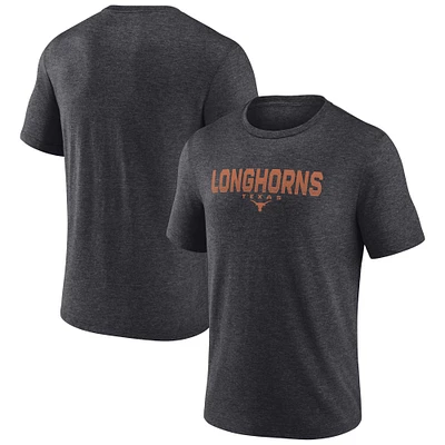 Men's Fanatics Heather Charcoal Texas Longhorns Tri-Blend T-Shirt