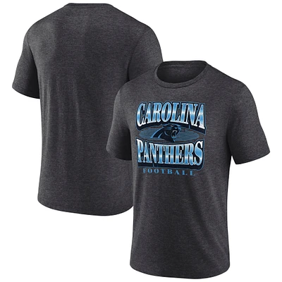 Men's Fanatics Heather Charcoal Carolina Panthers Extreme Tackle Tri-Blend T-Shirt