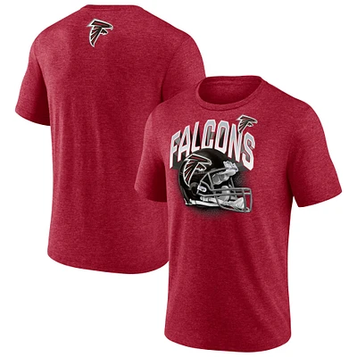 Men's Fanatics Red Atlanta Falcons Tri-Blend Around Helmet T-Shirt