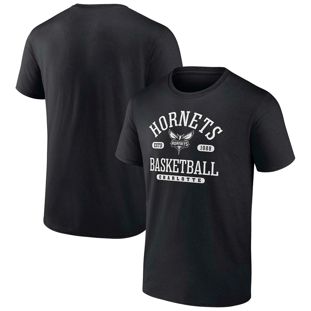 Men's Fanatics Black Charlotte Hornets Calling Plays T-Shirt