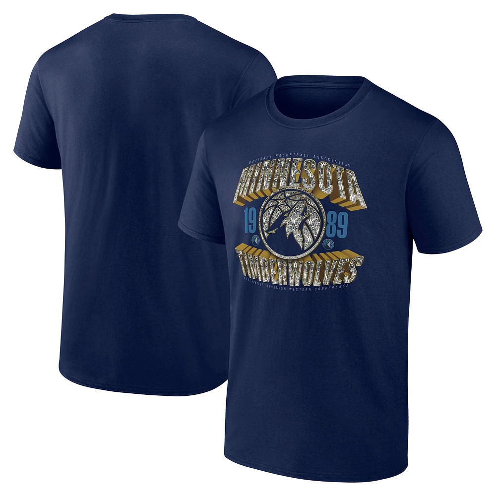 Men's Fanatics Navy Minnesota Timberwolves Quick Strides T-Shirt