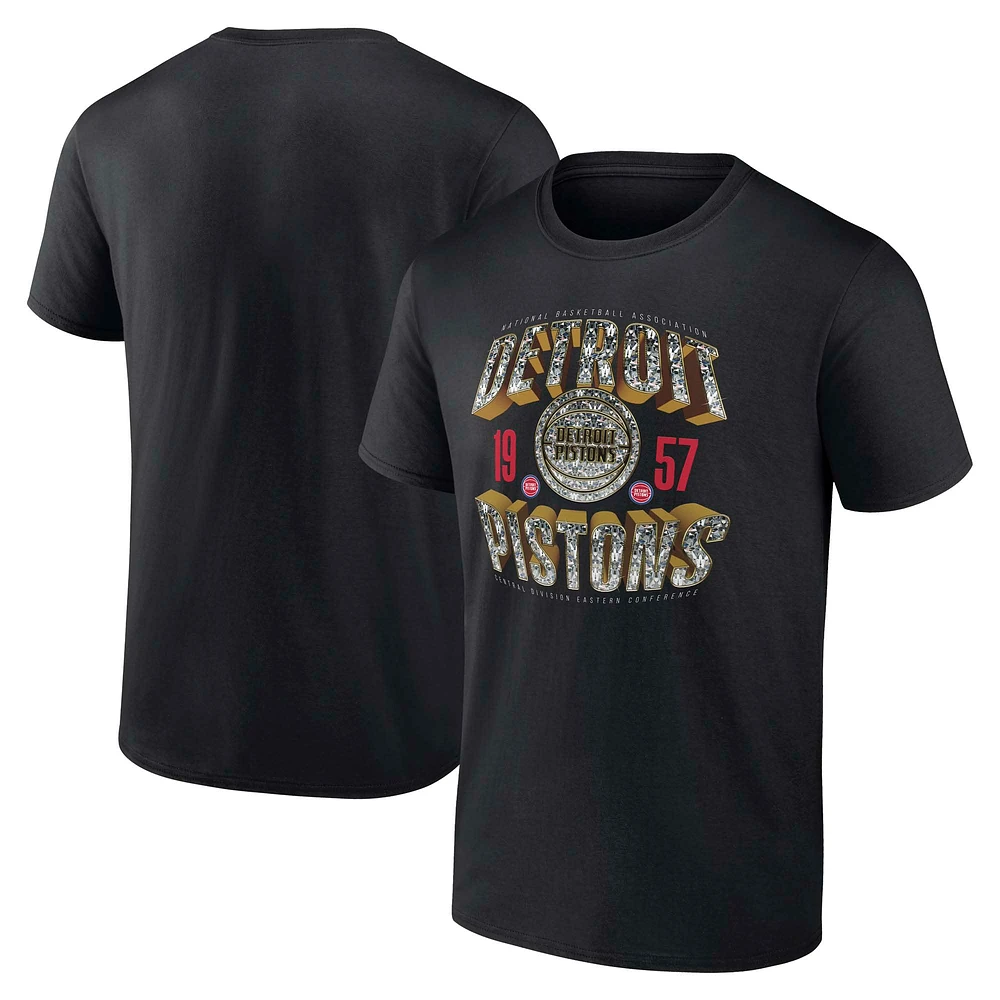 Men's Fanatics Black Detroit Pistons Quick Strides T-Shirt