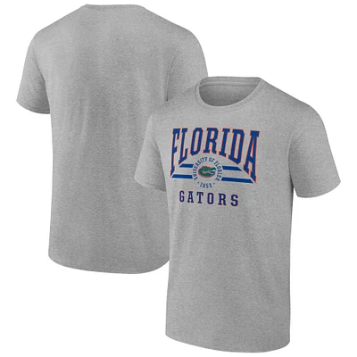 Men's Fanatics Gray Florida Gators Double Stripe Fame T-Shirt