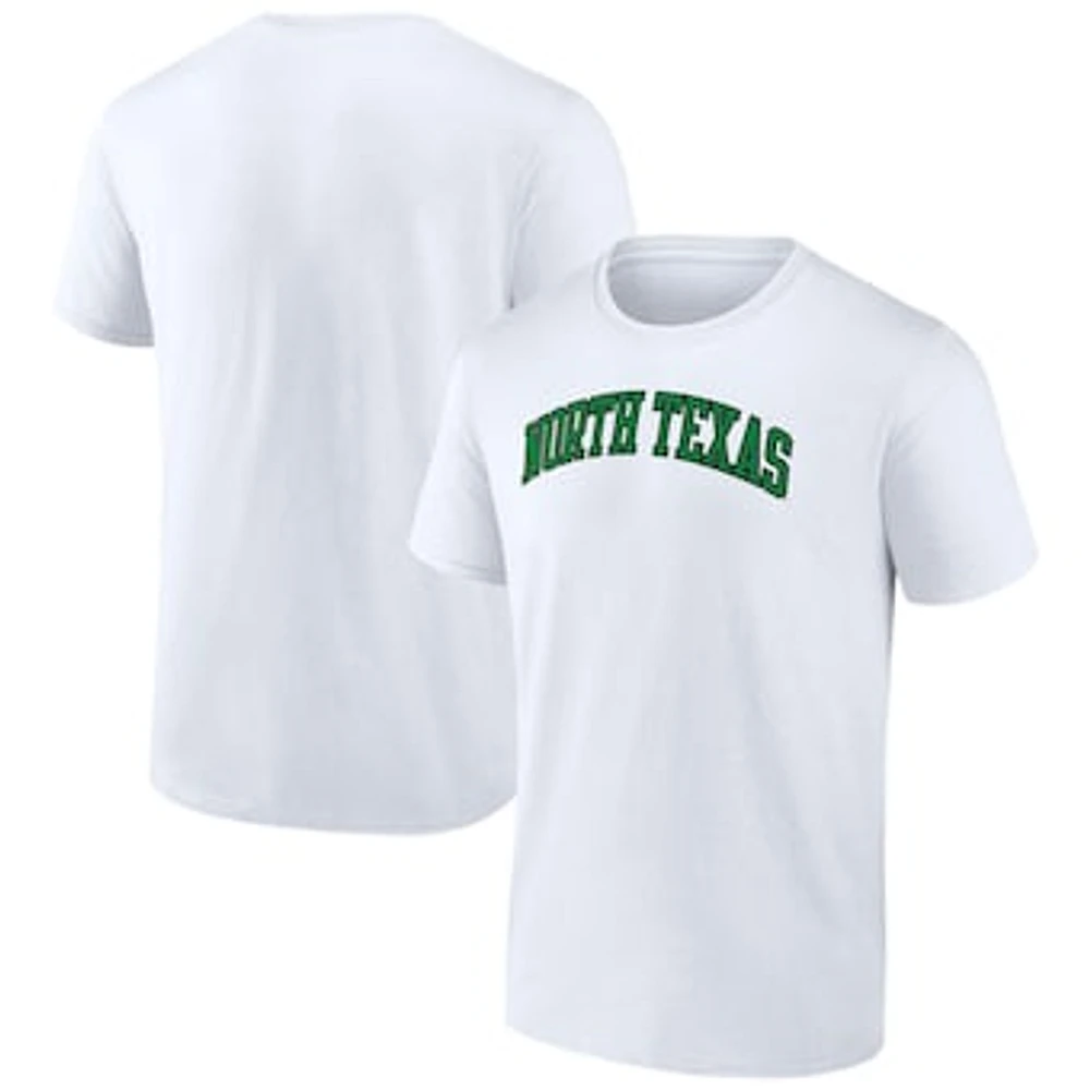 Men's Fanatics White North Texas Mean Green Team Name T-Shirt