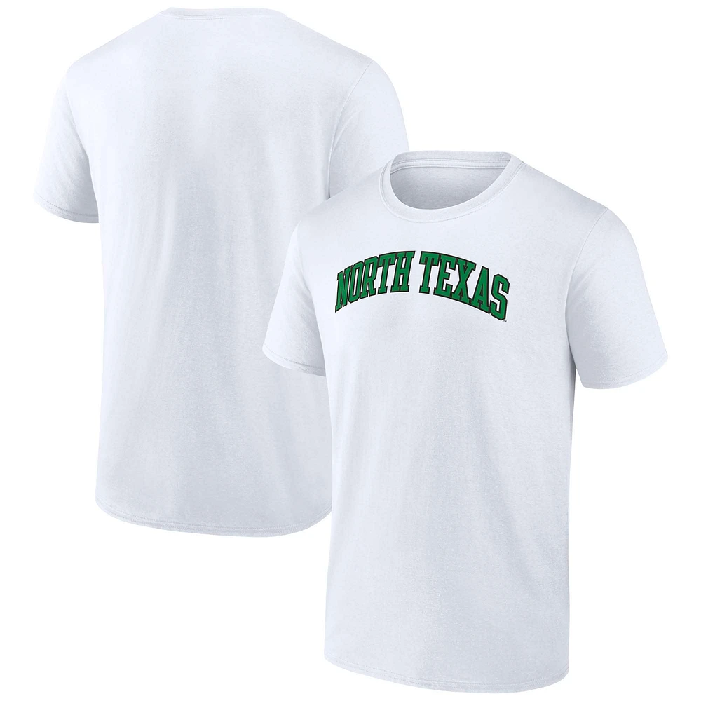 Men's Fanatics White North Texas Mean Green Team Name T-Shirt