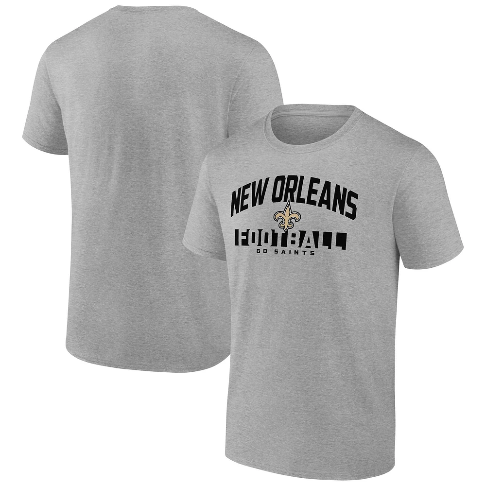 Men's Fanatics Heather Gray New Orleans Saints Screen Blocking T-Shirt