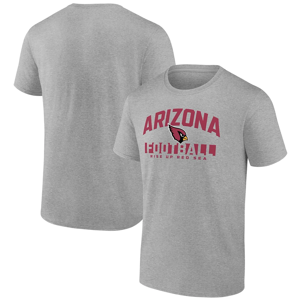 Men's Fanatics Heather Gray Arizona Cardinals Screen Blocking T-Shirt