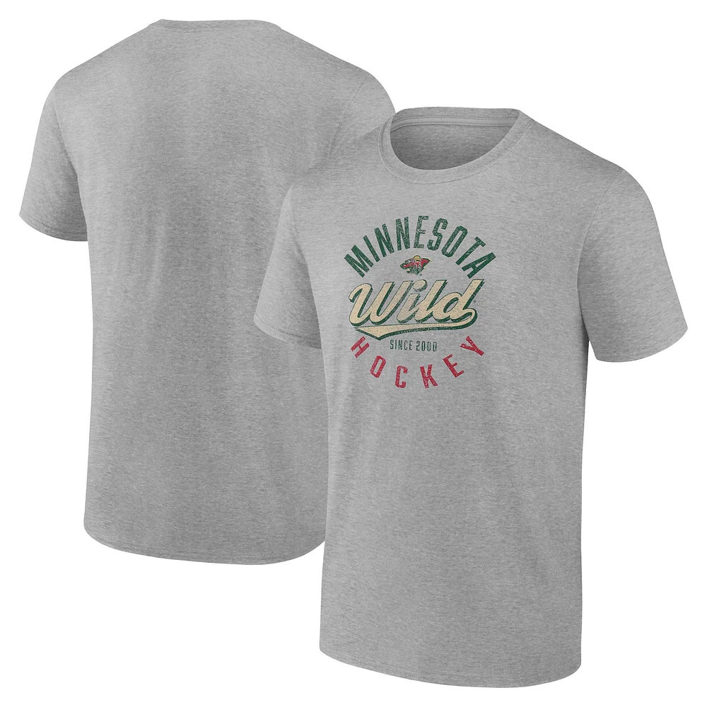Men's Fanatics Gray Minnesota Wild Emblem T-Shirt