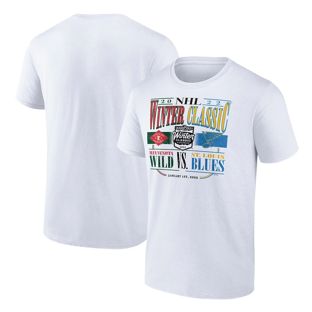 Men's Fanatics White 2022 NHL Winter Classic Team Matchup T-Shirt