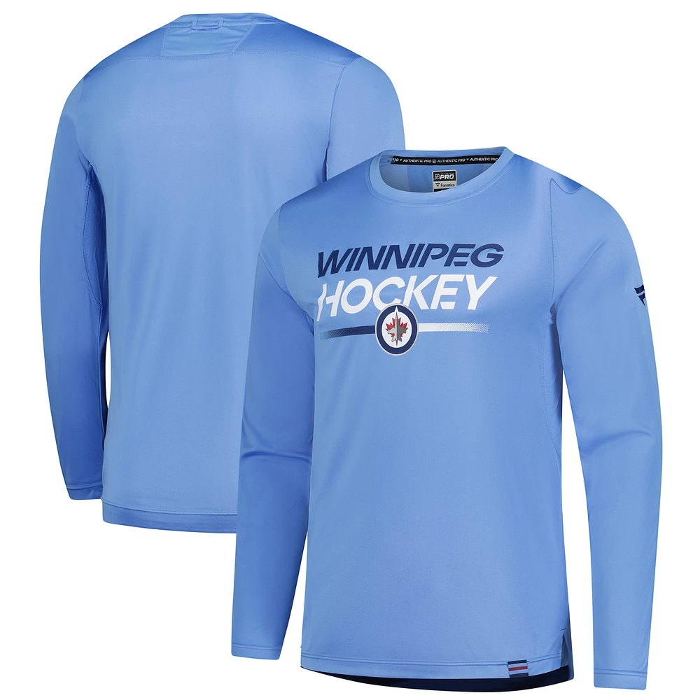 Men's Fanatics Light Blue Winnipeg Jets Authentic Pro Anniversary Long Sleeve T-Shirt