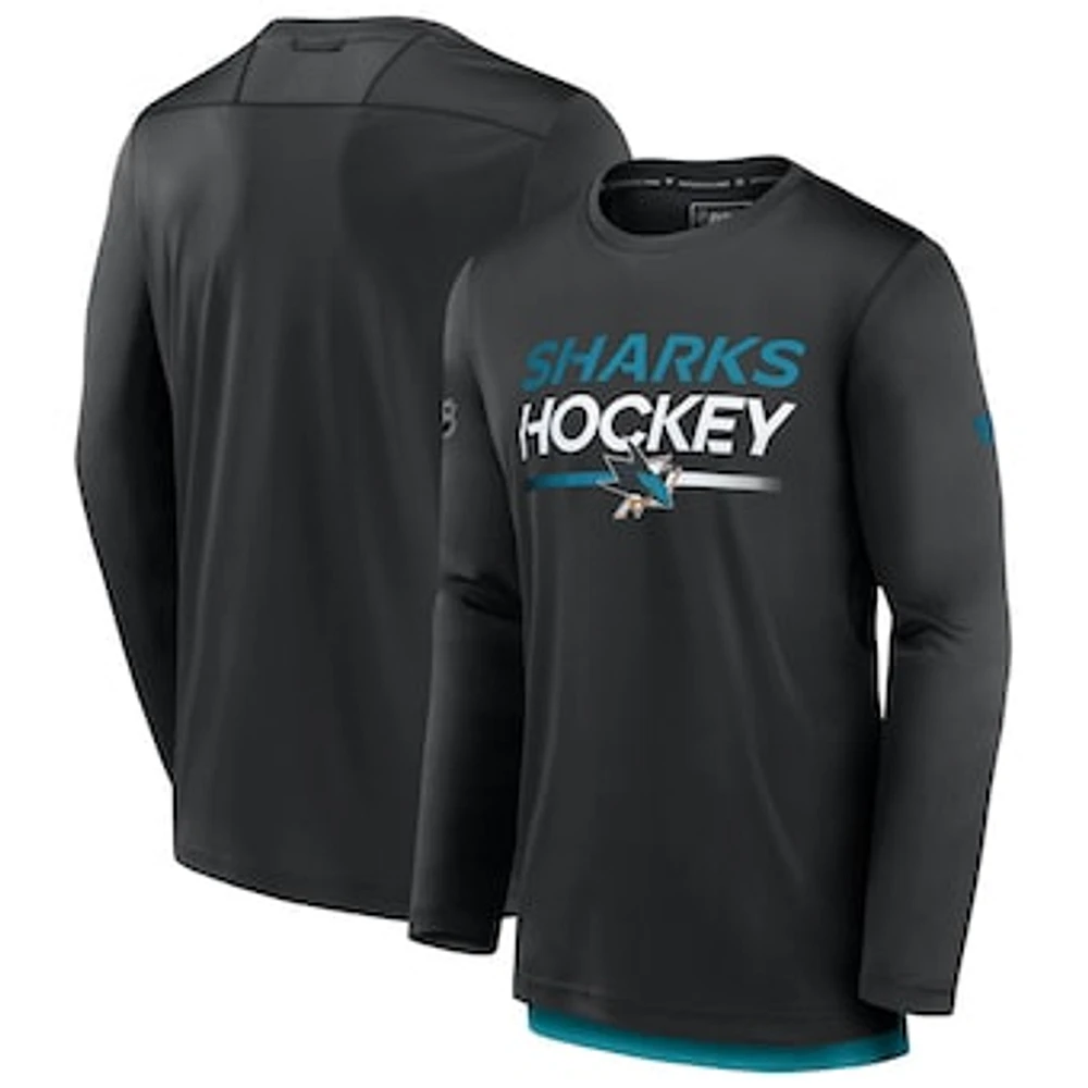 Men's Fanatics Black San Jose Sharks Authentic Pro Tech Long Sleeve T-Shirt