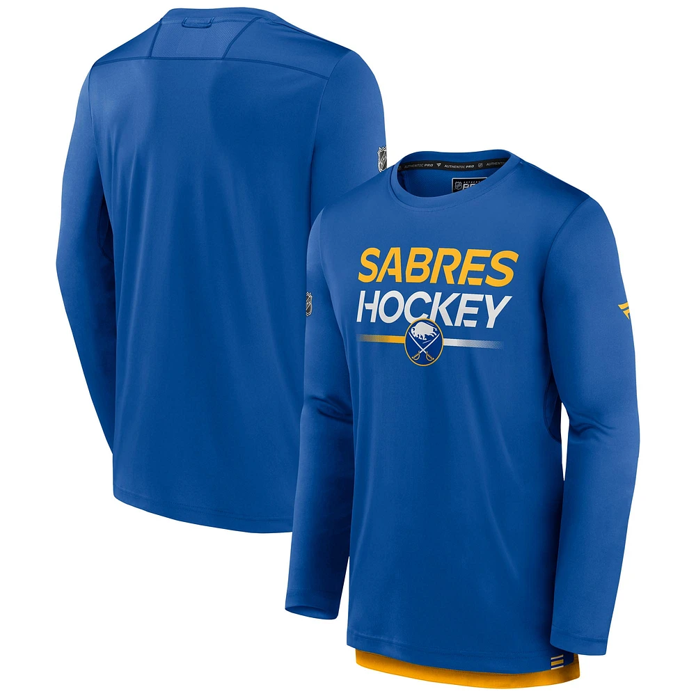 Men's Fanatics Royal Buffalo Sabres Authentic Pro Tech Long Sleeve T-Shirt