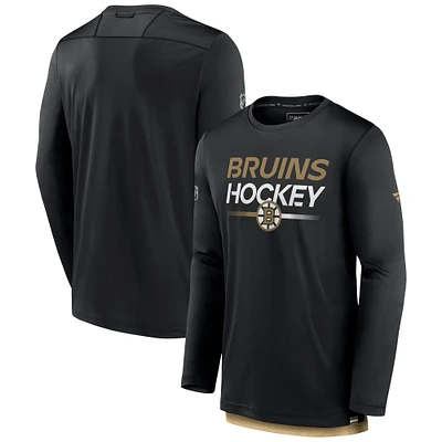 Men's Fanatics Black Boston Bruins Authentic Pro Tech Long Sleeve T-Shirt