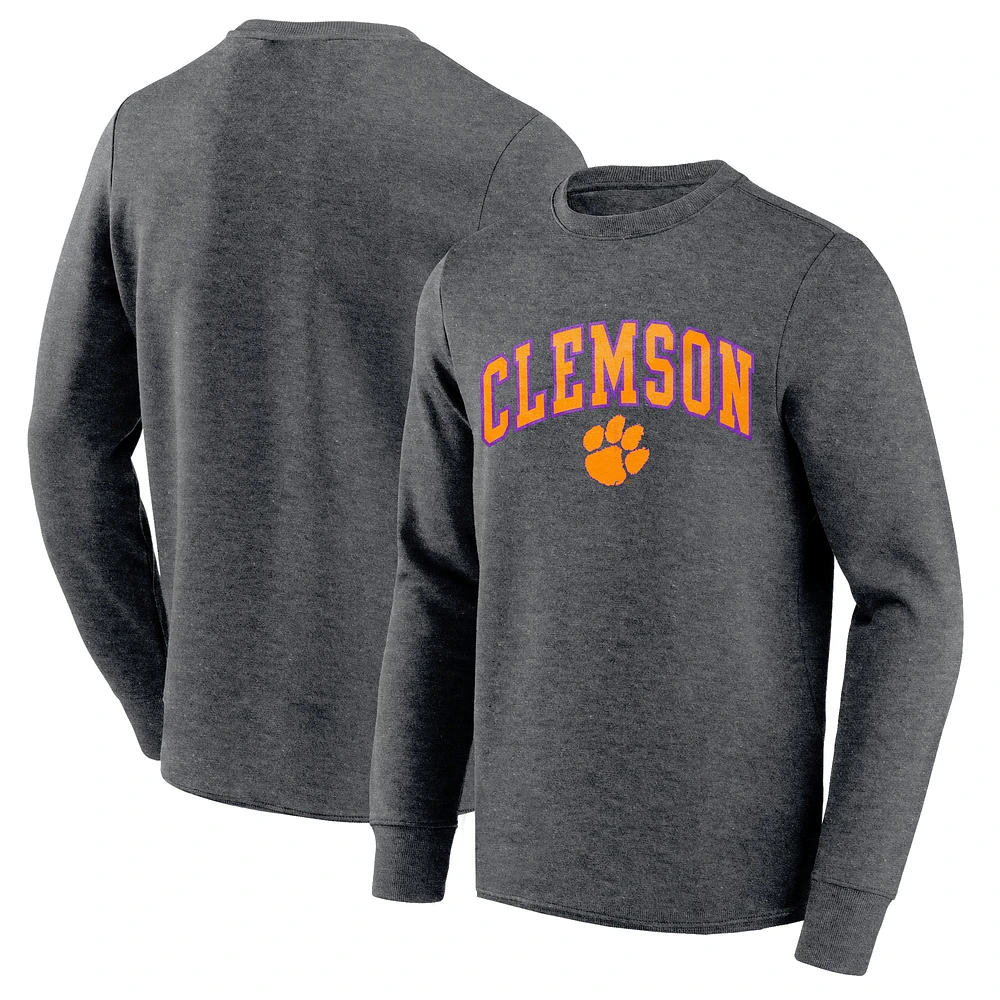Men's Heather Charcoal Clemson Tigers Team Long Sleeve T-Shirt