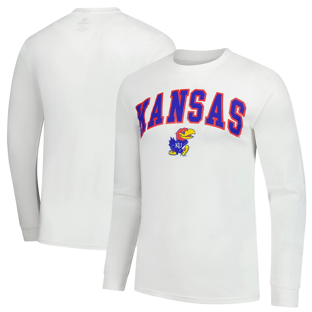 Men's White Kansas Jayhawks Basic Long Sleeve T-Shirt