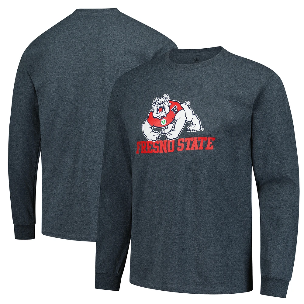 Men's Heather Charcoal Fresno State Bulldogs Basic Long Sleeve T-Shirt