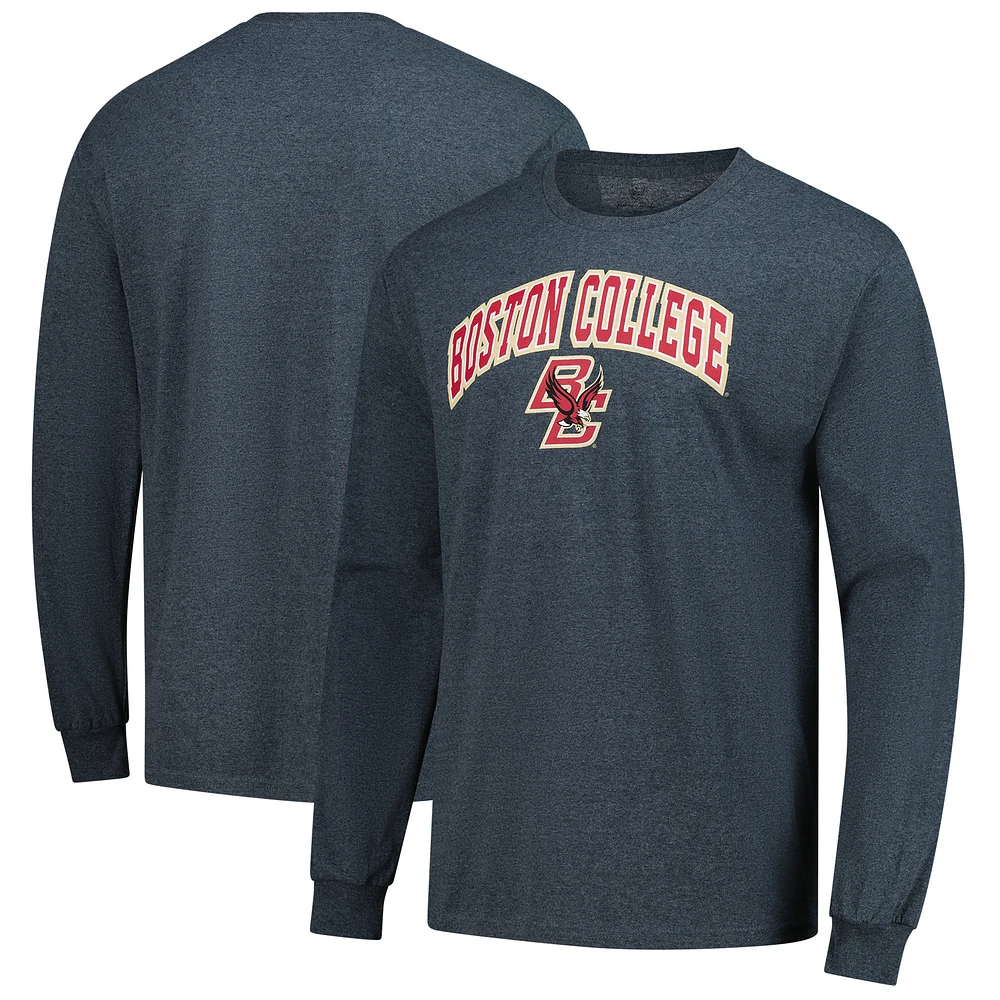 Men's Heather Charcoal Boston College Eagles Basic Long Sleeve T-Shirt