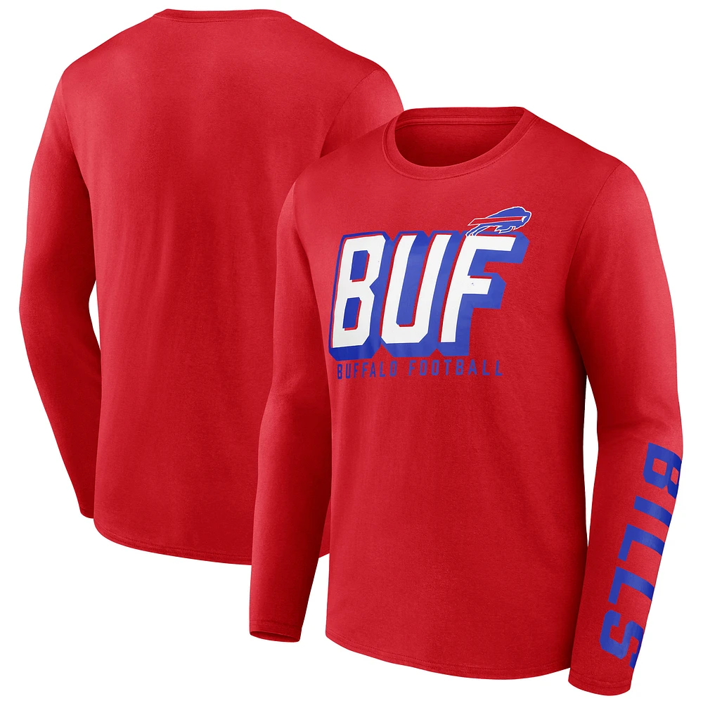 Men's Fanatics Red Buffalo Bills Long Sleeve T-Shirt