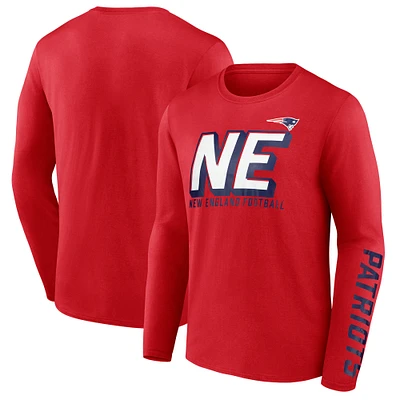 Men's Fanatics  Red New England Patriots Long Sleeve T-Shirt
