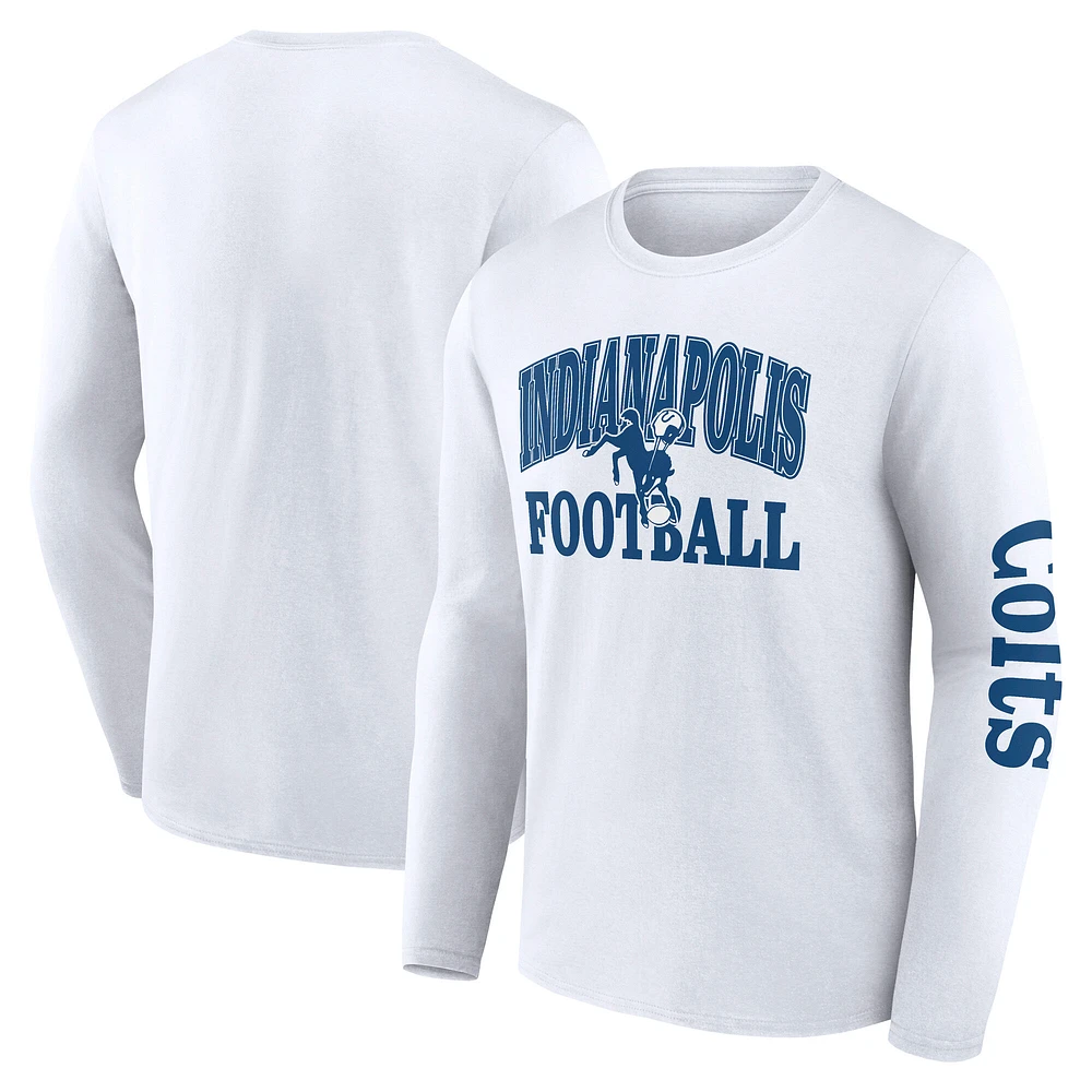 Men's Fanatics White Indianapolis Colts Vintage Combo Up Two Long Sleeve T-Shirt