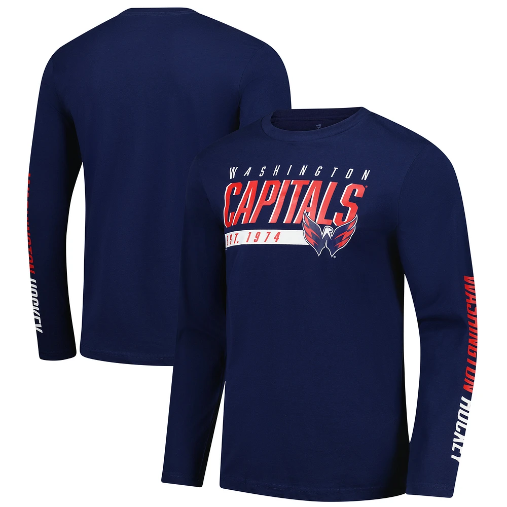 Men's Fanatics Navy Washington Capitals Long Sleeve T-Shirt