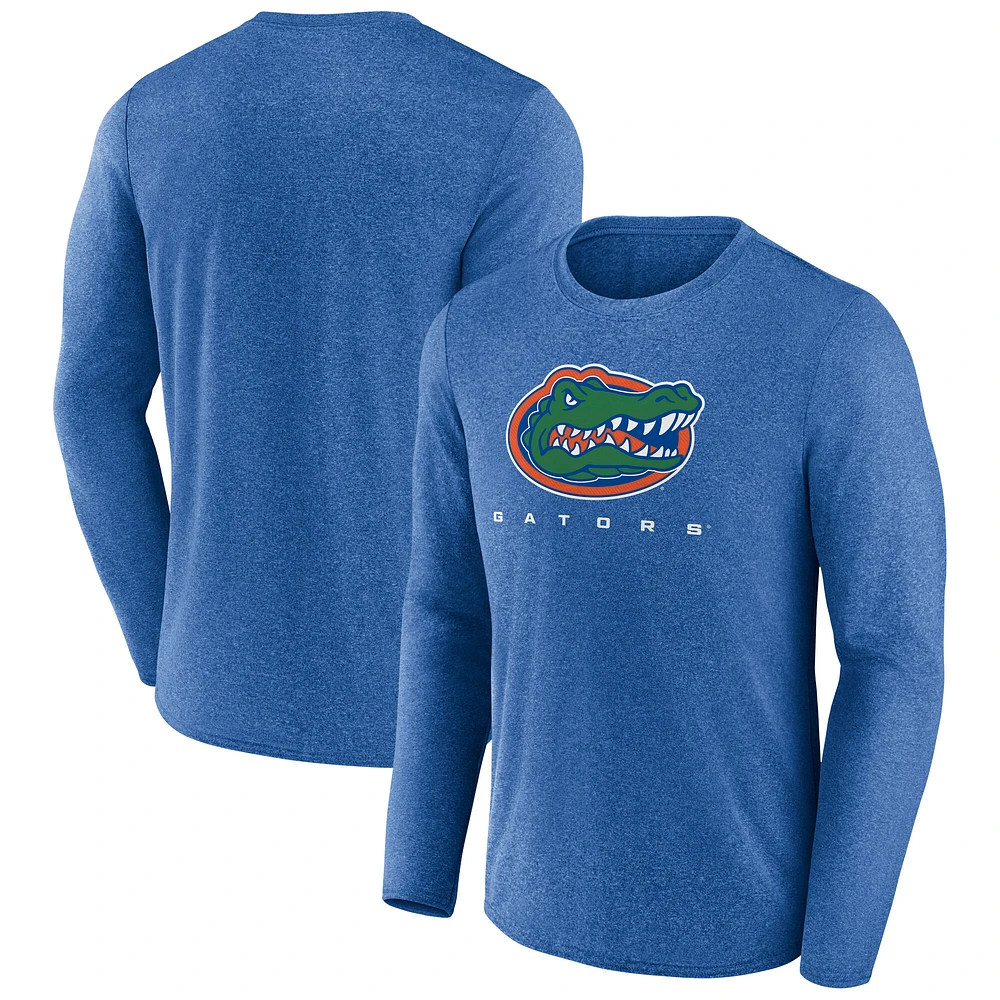 Men's Fanatics Heather Royal Florida Gators Defender Team Logo Long Sleeve T-Shirt