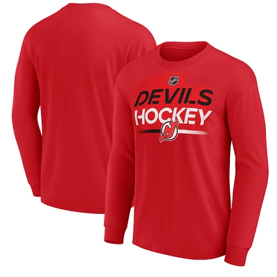 Men's Fanatics Red New Jersey Devils Long Sleeve T-Shirt