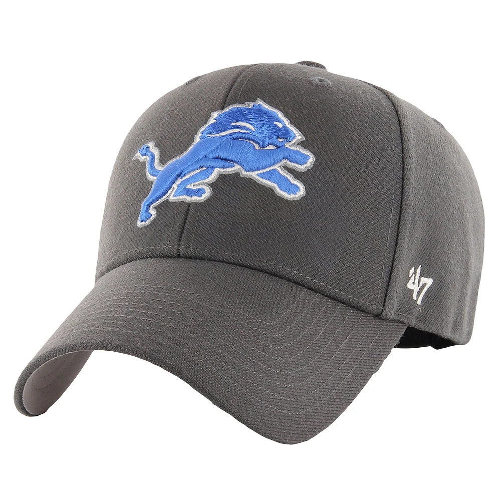 Men's '47 Charcoal Detroit Lions MVP Adjustable Hat