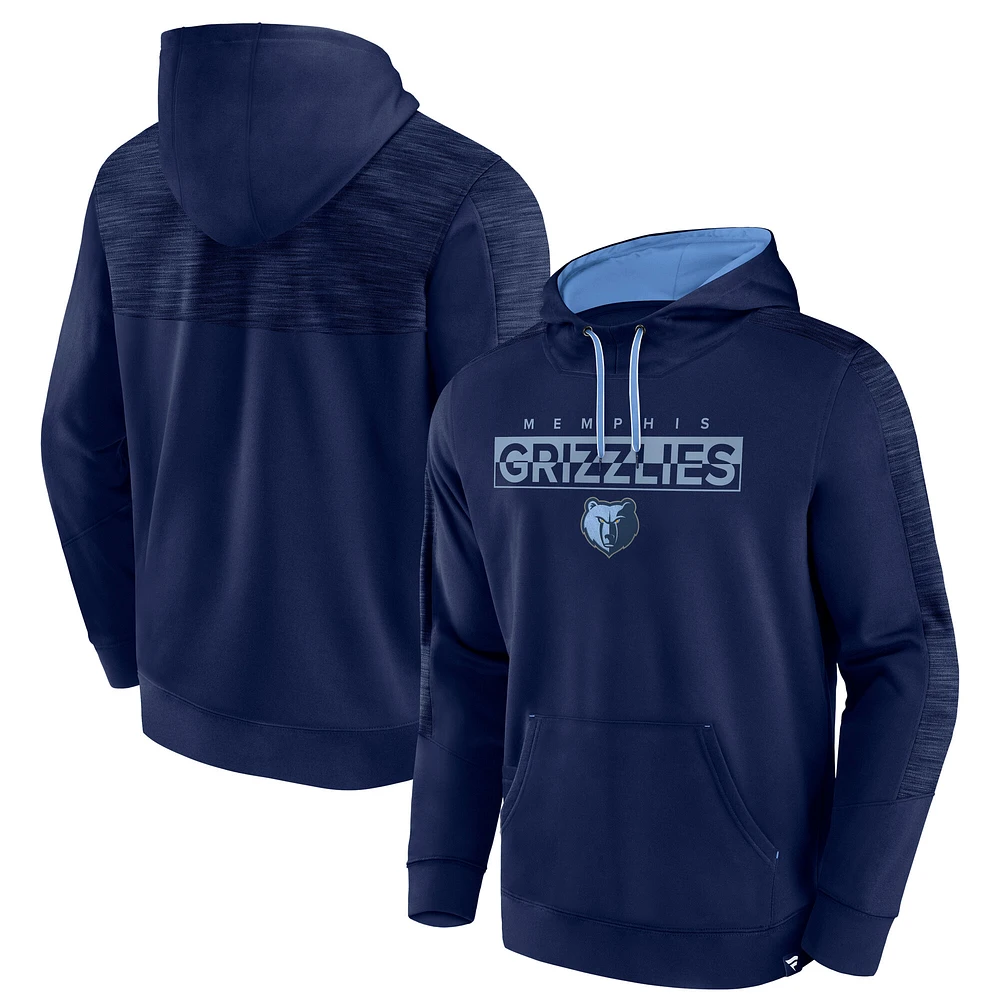 Men's Fanatics Navy Memphis Grizzlies Defender Fleece Pullover Hoodie