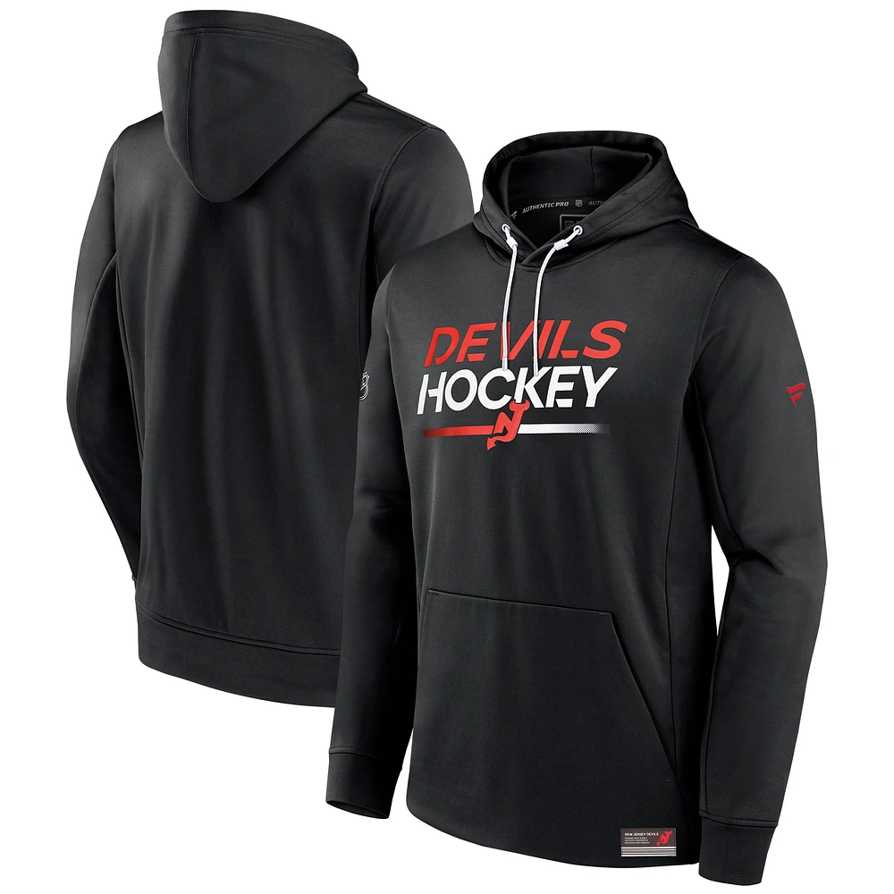 Men's Fanatics Black New Jersey Devils Authentic Pro Alternate Logo Fleece Pullover Hoodie