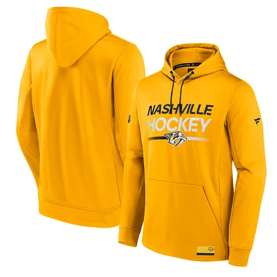 Men's Fanatics Gold Nashville Predators Authentic Pro Fleece Pullover Hoodie