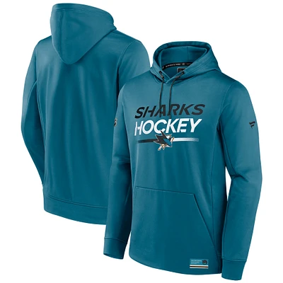 Men's Fanatics Teal San Jose Sharks Authentic Pro Fleece Pullover Hoodie