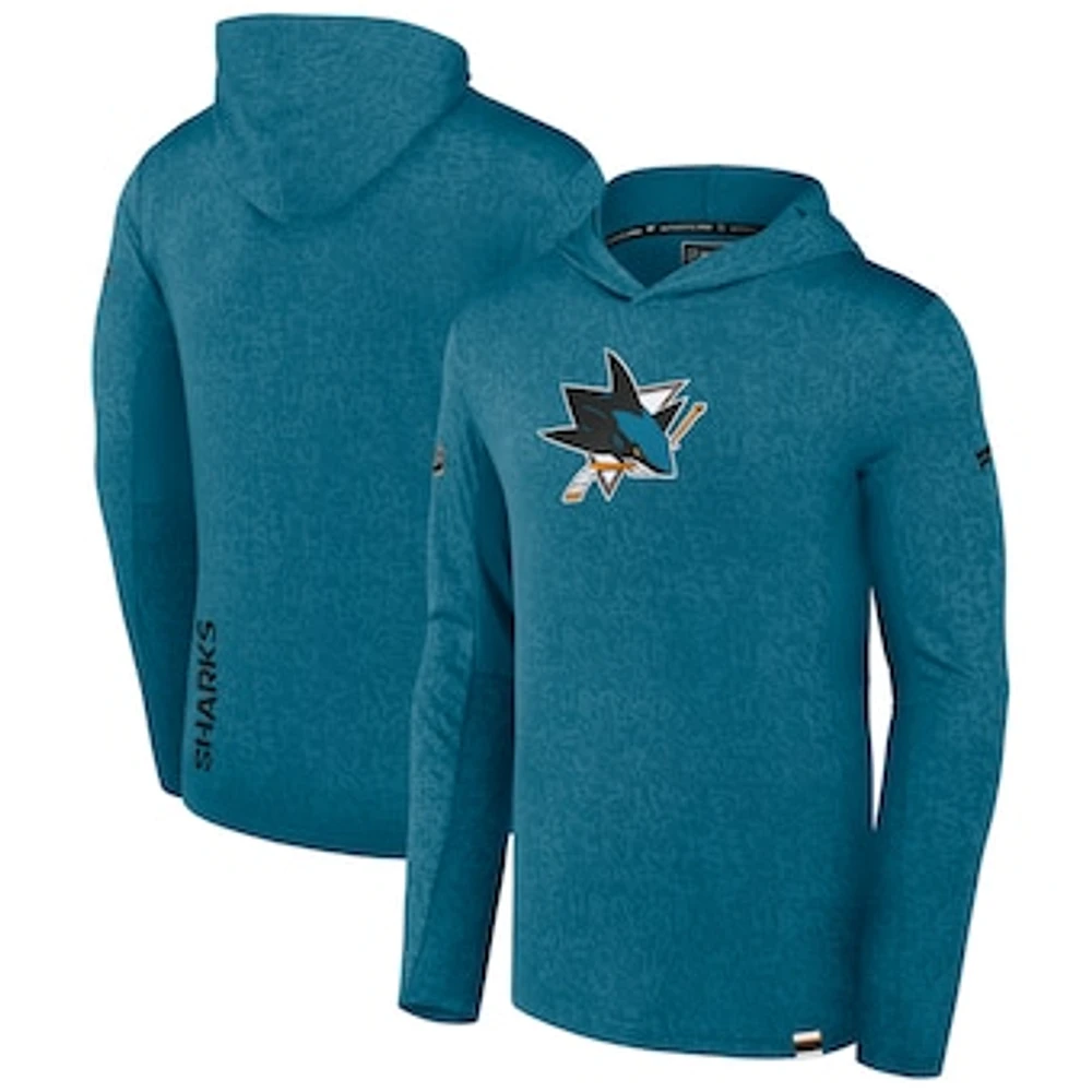 Men's Fanatics Teal San Jose Sharks Authentic Pro Lightweight Pullover Hoodie