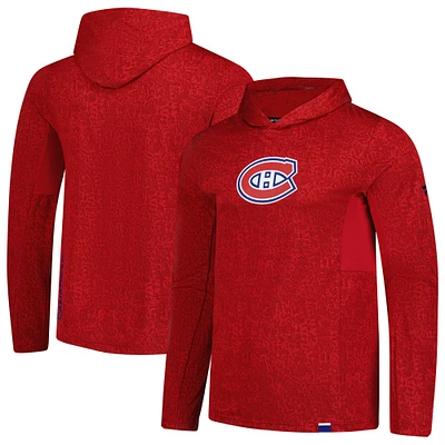 Men's Fanatics Red Montreal Canadiens Authentic Pro Lightweight Pullover Hoodie