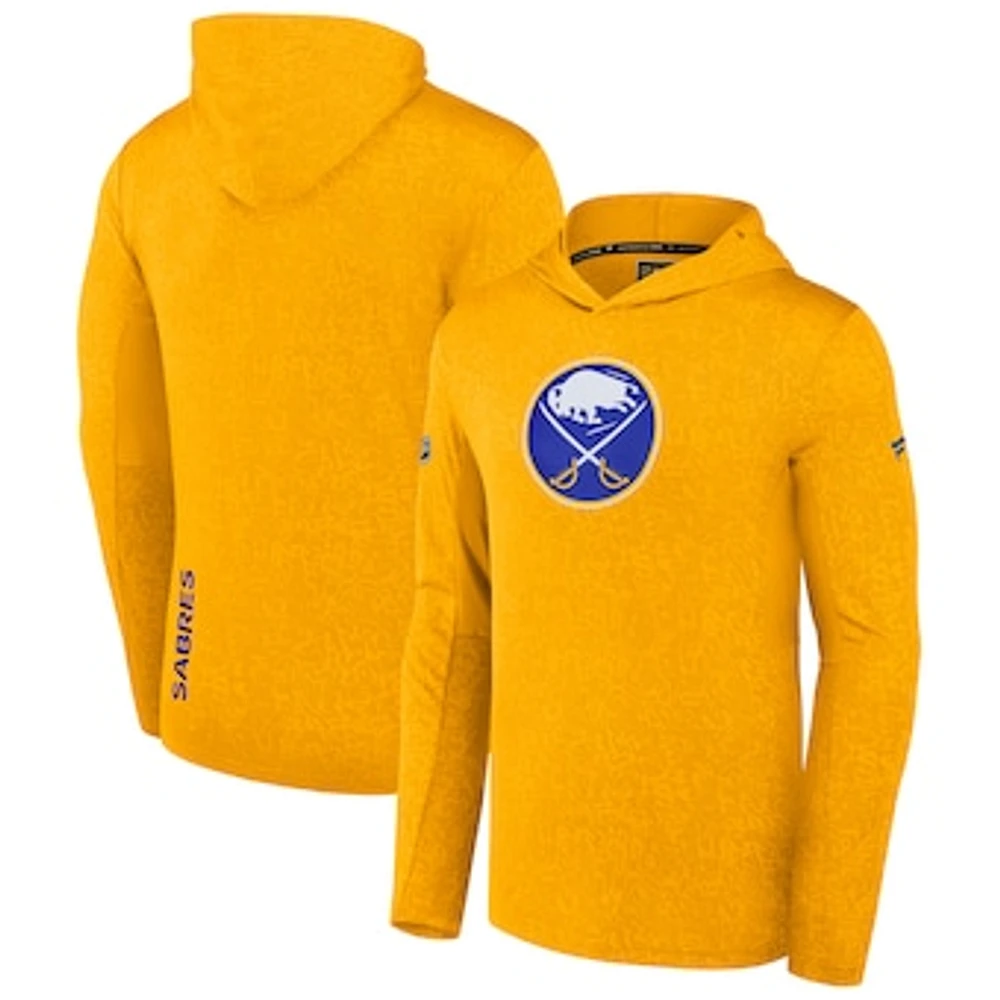Men's Fanatics Gold Buffalo Sabres Authentic Pro Lightweight Pullover Hoodie