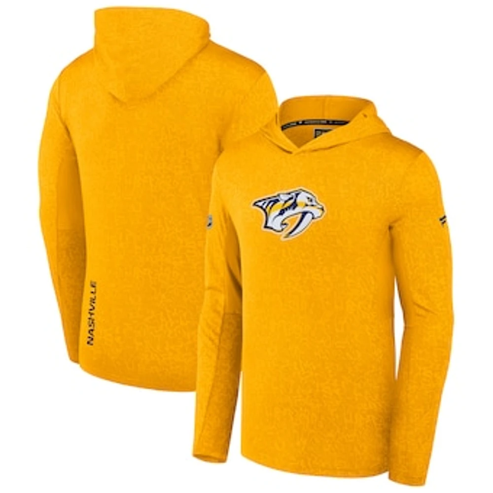 Men's Fanatics Gold Nashville Predators Authentic Pro Lightweight Pullover Hoodie