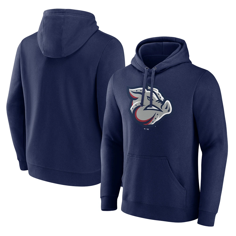 Men's Fanatics Navy Lehigh Valley IronPigs Logo Fleece Pullover Hoodie