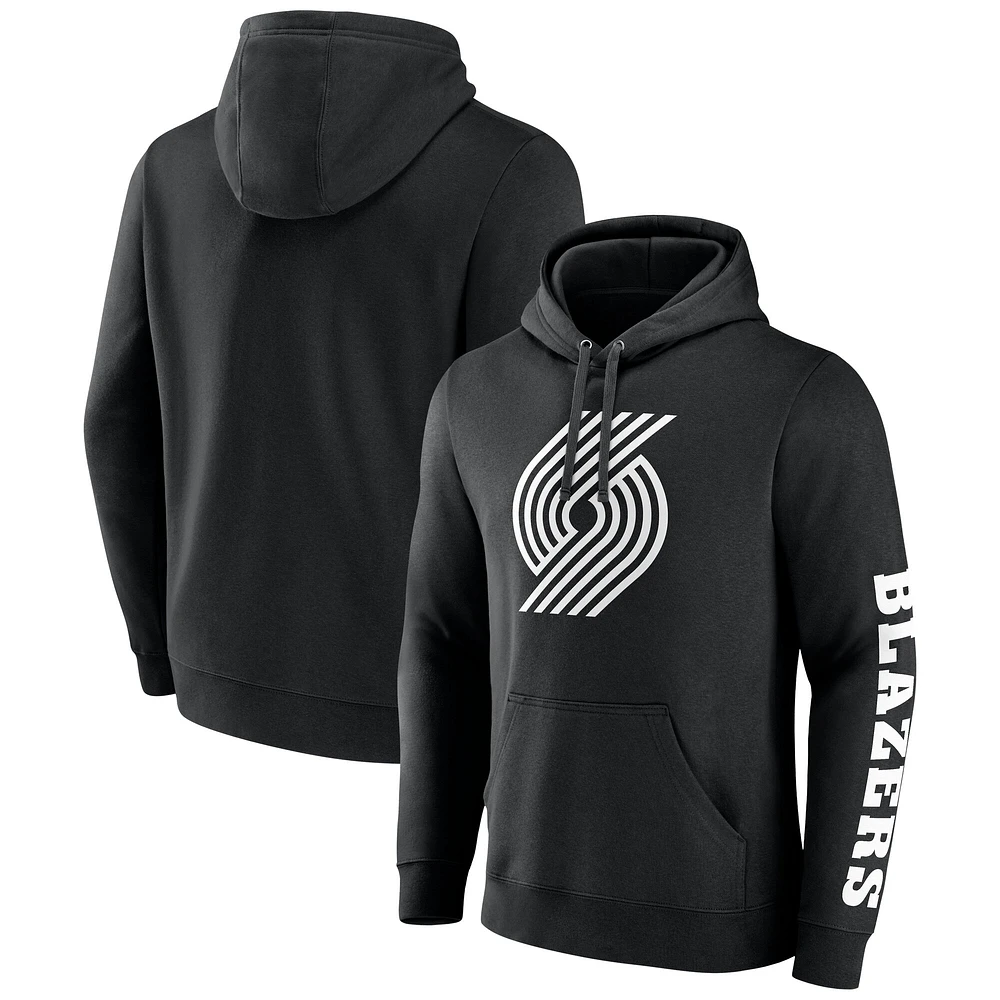 Men's Fanatics Black Portland Trail Blazers Put Me Coach Fleece Pullover Hoodie