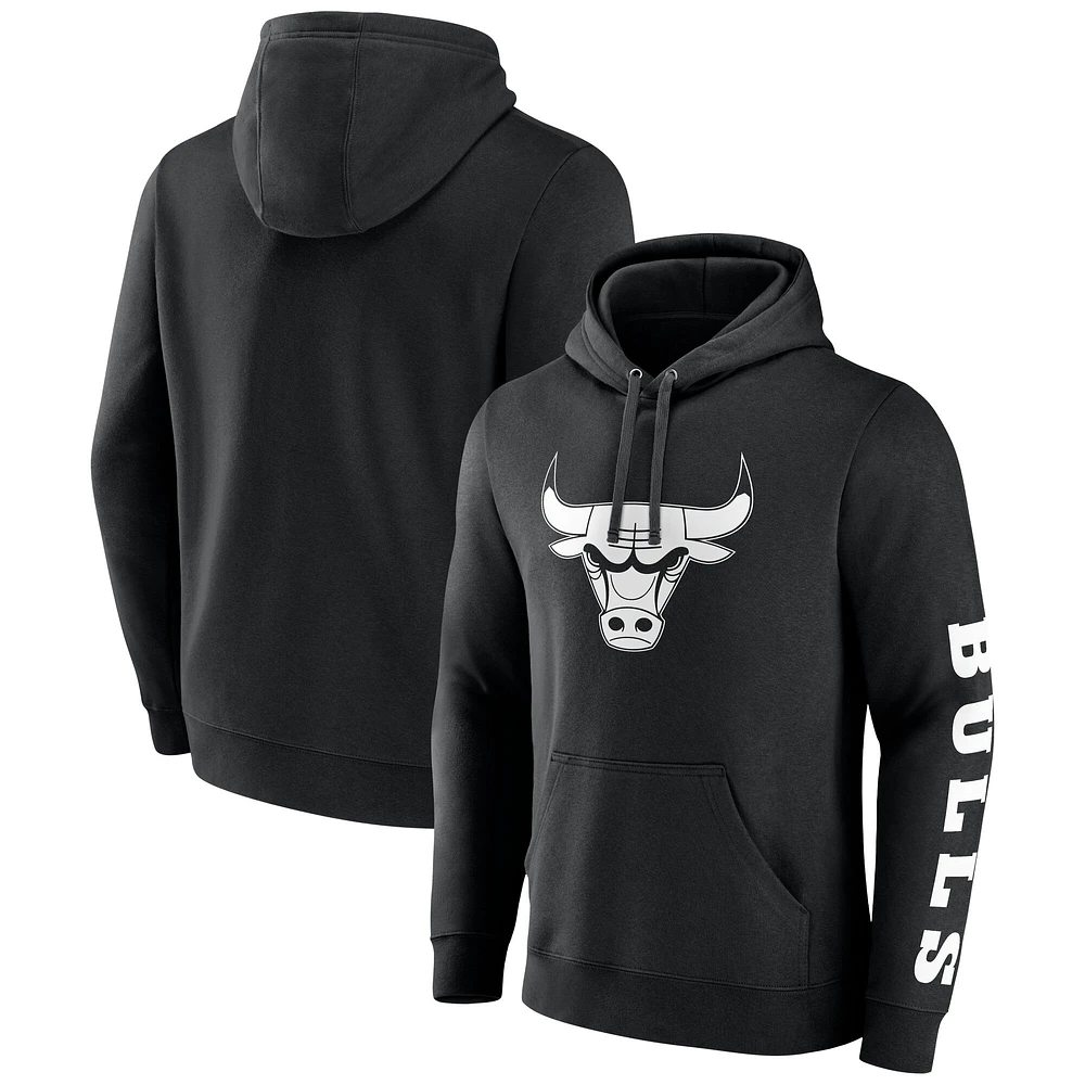 Men's Fanatics Black Chicago Bulls Put Me Coach Fleece Pullover Hoodie