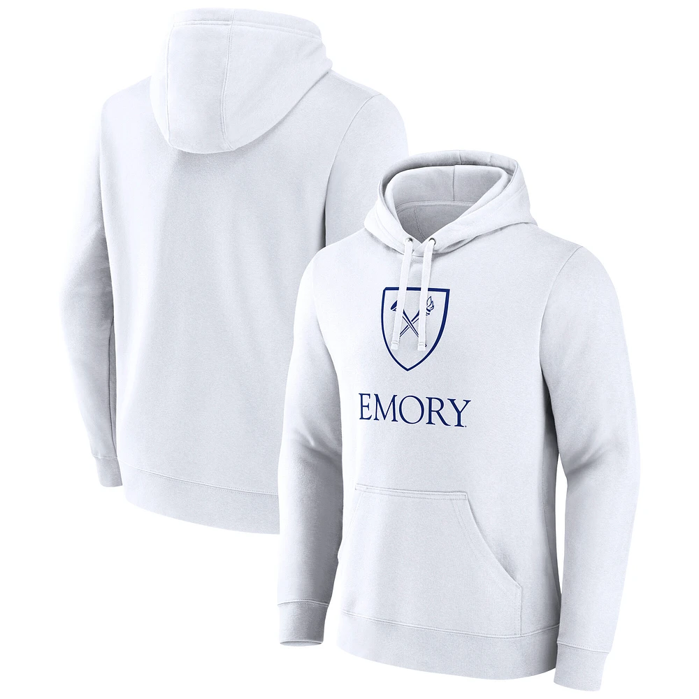 Men's Fanatics White Emory Eagles Primary Logo Pullover Hoodie